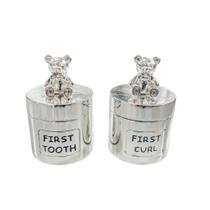 Porta Dente/Cacho Silverplate - Urso Prata Sentado