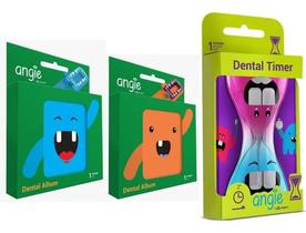 Porta Dentes Infantil Kit Com 2 + Ampulheta Dental Timer - Angie By Angelus