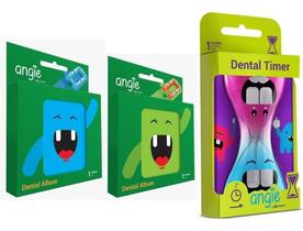 Porta Dentes Infantil Kit Com 2 + Ampulheta Dental Timer