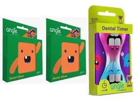 Porta Dentes Infantil Kit Com 2 + Ampulheta Dental Timer - Angie By Angelus