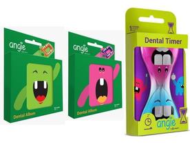 Porta Dentes Infantil Kit Com 2 + Ampulheta Dental Timer