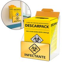 Porta Descarpack 7litros Caixa Coletora Parede Mesa Balcão Resíduos Infectantes Descarte Biológico Porta Descarpack 7litros Caixa Coletora Parede Mesa Balcão Resíduos Infectantes Descarte Biológico