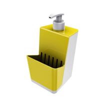 Porta Detergente Amarelo E Branco 500ml Dispenser Organizador Com Suporte Para Esponja Pia Bancada Cozinha Porta Detergente Amarelo E Branco 500ml Dispenser Organizador Com Suporte Para Esponja Pia Bancada Cozinha