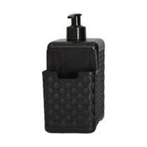 Porta Detergente com Dosador 600 ml Com Suporte Para Esponja Rattan