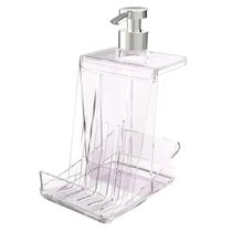 Porta Detergente com Suporte para Esponja Transparente Smart S Crippa Dispenser para Pia Cozinha