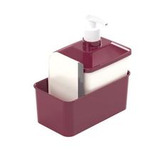 Porta Detergente Compacto com Rodinho de Pia e Base para Esponja - Plasútil