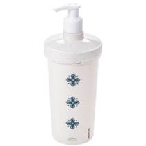 Porta detergente decorado 540 ml com pressurizador marmorizado Plasutil ref.6802
