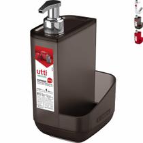 Porta Detergente Dispenser 550ml E Compartimento P/ Esponja Bucha Pia de Cozinha - Ordene Porta Detergente Dispenser 550ml E Compartimento P/ Esponja Bucha Pia de Cozinha - Ordene