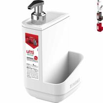 Porta Detergente Dispenser 550ml E Compartimento P/ Esponja Bucha Pia de Cozinha - Ordene