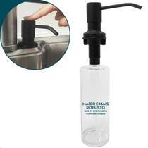 Porta Detergente Dispenser De Embutir Dosador Aço Inox 500ml Sabonete Liquido Embutido Bancada Cuba Cozinha Banheiro Prata Inox Escovado Preto Fosco