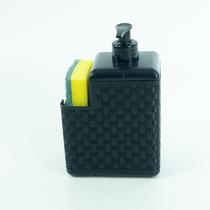 Porta Detergente e Esponja Com Bico Dosador Rattan Preto 25775 Arqplast