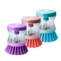 Porta Detergente Esponja Bucha Dispenser Pia Suporte 2 em 1 Líquido Sabão Cozinha Multiuso Panela Escovinha Limpeza Lava Louça