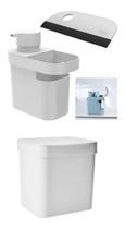 Porta Detergente Esponja Pia Rodinho De Pia + Lixeira 2,5l Porta Detergente Esponja Pia Rodinho De Pia + Lixeira 2,5l