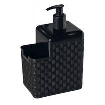 Porta Detergente Sabão 2 em 1 Com Suporte Para Bucha Esponja Rattan