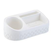Porta Detergente/sabão/esponja Plástico Rattan Com base - Nitron Preto/Branco/Marrom