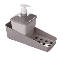Porta Detergente Suporte Esponja Sabão Cozinha Cinza