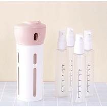 Porta Dispense 4 Em 1 Com Frasco Para Shampoo Creme Hidratante Sabonete Giratório Portátil Kit Viagem NS-3781