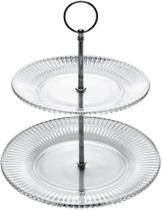 Porta Doces 2 Andares de Cristal Renaissance 18,5/22,5cm x 24cm - Lyor