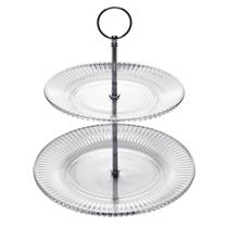 Porta Doces 2 Andares De Cristal Renaissance 18,5/22,5X24Cm