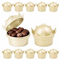 Porta Doces Coroa Princesas Potinho com tampa 220ml Kit com 14 Porta Doces Coroa Princesas Potinho com tampa 220ml Kit com 14