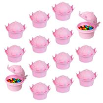 Porta Doces Coroa Princesas Potinho com tampa 220ml Kit com 14