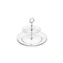 Porta Doces Cristal Duplo 2 Andares 32cm/19cm Linha Pearl Porta Doces Cristal Duplo 2 Andares 32cm/19cm Linha Pearl