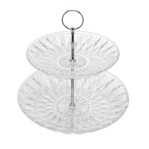 Porta Doces de Vidro 2 Andares Diamond 25 cm Lyor