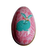 Porta Doces Ovo De Metal E Coelho De Pelúcia