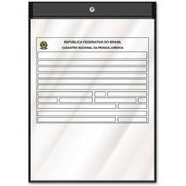 Porta Documento para Cartão CNPJ Preto 302X216MM PCT com 10