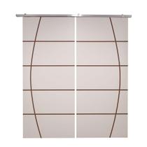 Porta Dupla Branco Prime Frisada Kit Alumínio F01 - 210x120 Porta Dupla Branco Prime Frisada Kit Alumínio F01 - 210x120