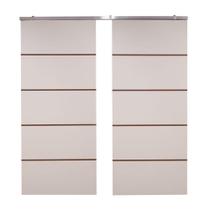 Porta Dupla Branco Prime Frisada Kit Alumínio F03 - 210x120