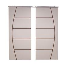 Porta Dupla Branco Prime Frisada Kit Alumínio F04 - 210x140 Porta Dupla Branco Prime Frisada Kit Alumínio F04 - 210x140