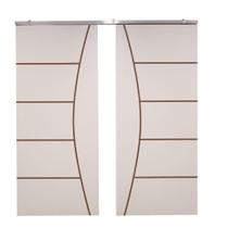 Porta Dupla Branco Prime Frisada Kit Alumínio F09 - 210x120 Porta Dupla Branco Prime Frisada Kit Alumínio F09 - 210x120