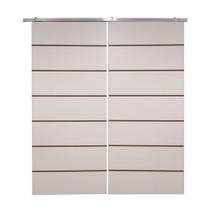 Porta Dupla Branco Prime Frisada Kit Alumínio F10 - 210x180 Porta Dupla Branco Prime Frisada Kit Alumínio F10 - 210x180