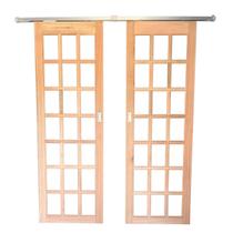 Porta Dupla de Correr 210x140 Quadriculado c/ kit Aluminio