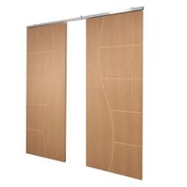 Porta Dupla De Correr P- Verniz Frisada F07 - 210x160