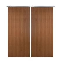 Porta Dupla De Correr P- Verniz Kit Alumínios 210x120