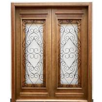 Porta Dupla Madeira Maciça/ferro Completa 166x213x14cm Cedro Rosa