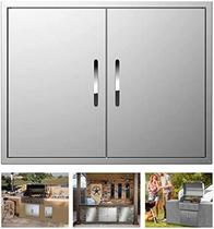 Porta Dupla para Cozinha Externa AHLOKI em Aço Inoxidável 304 79x61cm Porta Dupla para Cozinha Externa AHLOKI em Aço Inoxidável 304 79x61cm