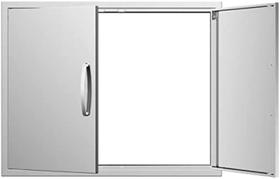 Porta Dupla para Cozinha Externa AHLOKI em Aço Inoxidável 304 91x58cm Porta Dupla para Cozinha Externa AHLOKI em Aço Inoxidável 304 91x58cm