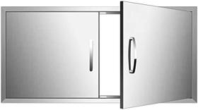 Porta Dupla para Cozinha Externa AHLOKI em Aço Inoxidável 304 Porta Dupla para Cozinha Externa AHLOKI em Aço Inoxidável 304