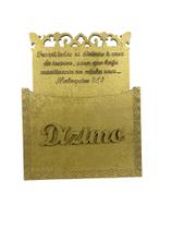 Porta Envelope Para Dízimo Dourado Neutro MDF para Igrejas