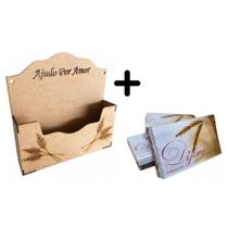 Porta Envelope Para Igreja Dízimos E Oferta Cru Mdf + 100 Envelopes Dízimo Malaquias
