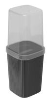 Porta Escova 380 Ml Classic Preto Frisos - Plasútil Porta Escova 380 Ml Classic Preto Frisos - Plasútil