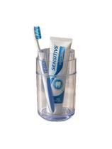 Porta Escova Acrílico Cristal Pasta Dente Transparente