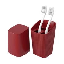 Porta Escova Brinox Com Tampa New Square - Vermelho