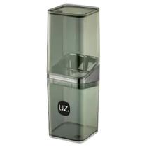 Porta Escova c/ Tampa Slim de Plástico p/ Banheiro Creme Pasta de Dente