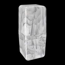 Porta escova com tampa cube marmore branco - coza