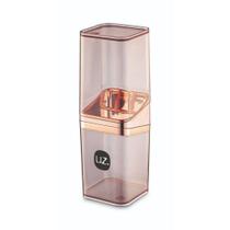 Porta Escova com Tampa Slim Rose Gold Plastico UZ - UZ UTILIDADES Porta Escova com Tampa Slim Rose Gold Plastico UZ - UZ UTILIDADES