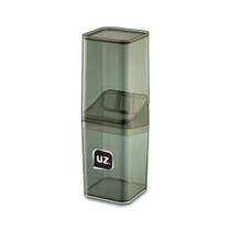 Porta Escova com Tampa Slim Translúcido Preto UZ Utilidades - UZ538-PR